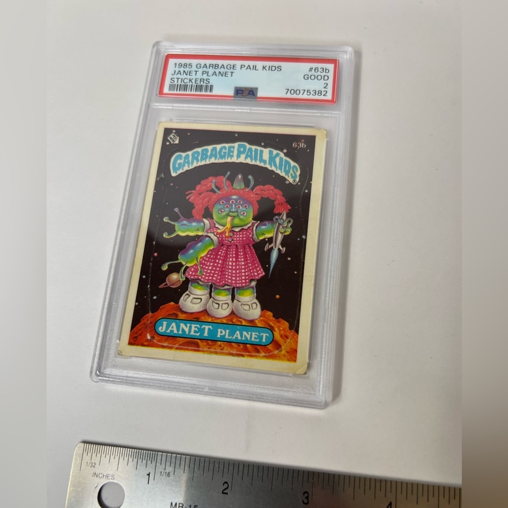 1985 Garbage Pail Kids Sticker Janet Planet 63b PSA Good 2